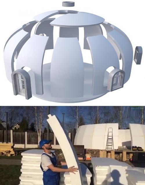 Дом из пенопласта простоит полвека.  Сборка дома из пенополистирола