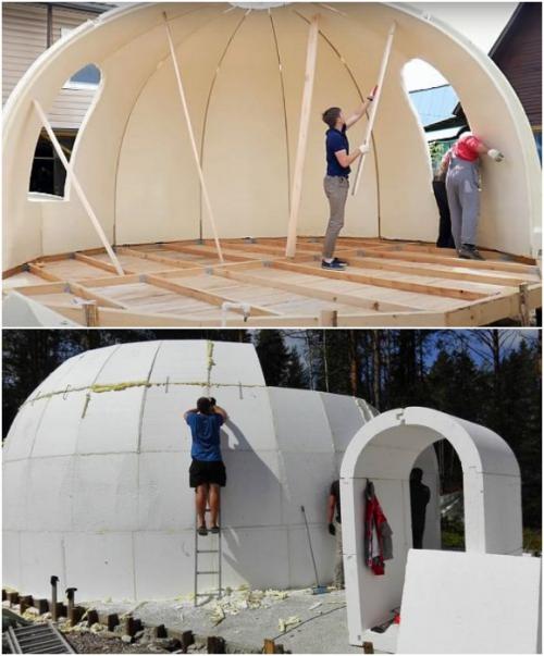 Дом из пенопласта простоит полвека.  Сборка дома из пенополистирола