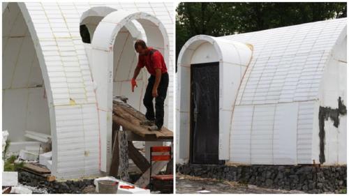 Купольный дом из пенопласта.  Что же это такое – японский жилой дом, построенный из пенопласта