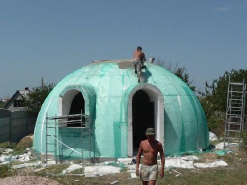 Купольный дом из полиуретана.  Технология сборки