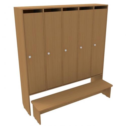 Удобный и функциональный детский деревянный шкафчик для раздевалок 06