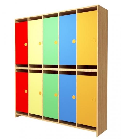 Удобный и функциональный детский деревянный шкафчик для раздевалок 04
