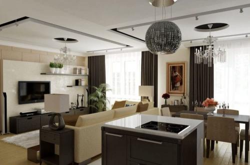 Расстановка мебели в гостиной-столовой. Особенности объединения пространств