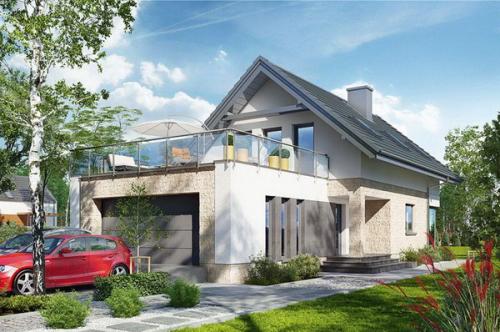 Фото фронтонов двухскатных крыш частных домов. Практичная эстетика: фронтоны с балконами и террасами