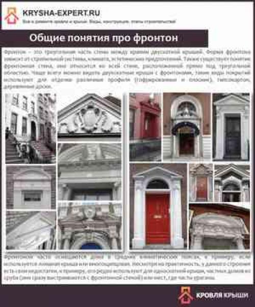 Фронтон односкатной крыши. Что такое фронтон? Общая информация о его устойстве