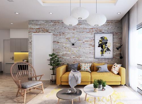 Обои под кирпич в интерьере гостиной. Интерьер гостиной с обоями под кирпич (подборка фото)