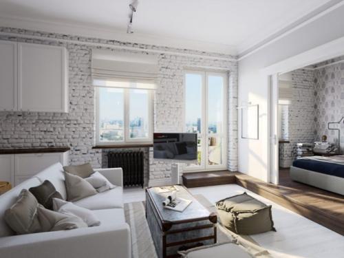 Кирпичная стена в интерьере. Цвет кирпича в дизайне интерьера 04 Кирпичная стена в интерьере. Цвет кирпича в дизайне интерьера 04