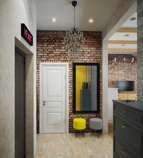 Белый кирпич в интерьере прихожей. Кирпич в прихожей — обзор лучших идей оформления и сочетания интерьера прихожей с кирпичными стенами