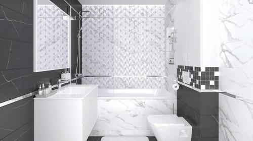 Создание индивидуального дизайна ванной комнаты с помощью плитки своими руками 12