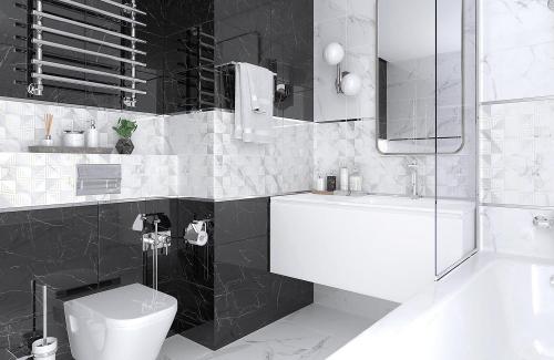 Создание индивидуального дизайна ванной комнаты с помощью плитки своими руками 11