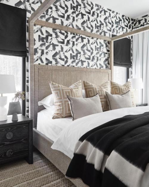 Комбинированные обои в спальне. Правила сочетания между собой разных обоев 04 Комбинированные обои в спальне. Правила сочетания между собой разных обоев 04