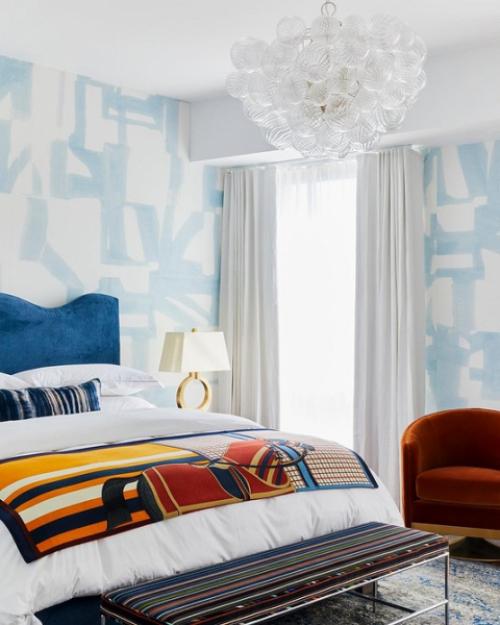 Комбинированные обои в спальне. Правила сочетания между собой разных обоев 07 Комбинированные обои в спальне. Правила сочетания между собой разных обоев 07