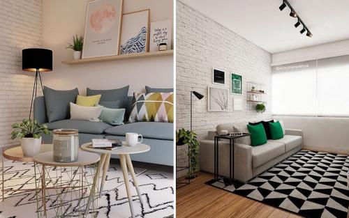 Декоративный кирпич в интерьере. В гостиной