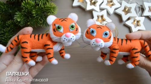 Символ 2022 года своими руками из фетра. Тигр из фетра: 30+ выкроек с пошаговыми МК