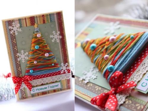 Делаем новогоднюю открытку с детьми. Открытки на Новый год своими руками из бумаги и картона (шаблоны для детей внутри)