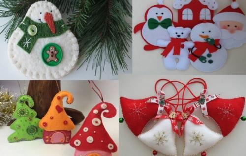 Поделки из ткани на Новый год своими руками. Новогодние игрушки из фетра своими руками с выкройками, схемами и шаблонами. Много идей поделок на Новый год