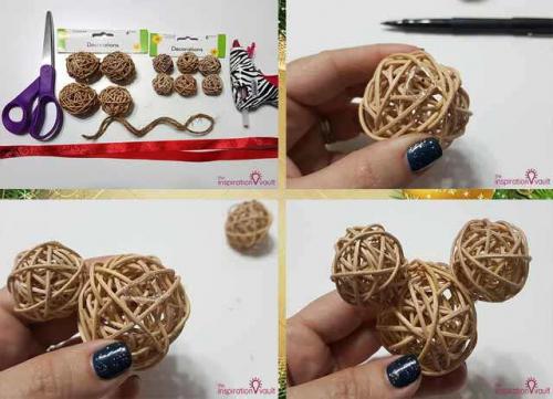 Новогодние ёлочные игрушки своими руками. Новогодняя игрушка Микки Маус своими руками