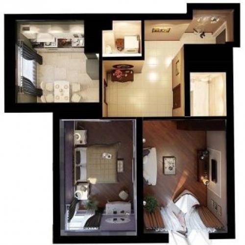 Существующие типы двухкомнатных квартир. Планировка 23 Существующие типы двухкомнатных квартир. Планировка 23