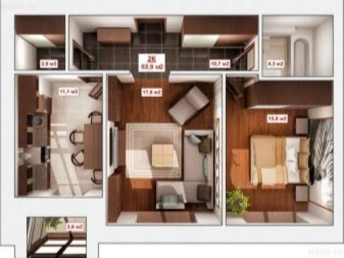 Существующие типы двухкомнатных квартир. Планировка 16 Существующие типы двухкомнатных квартир. Планировка 16