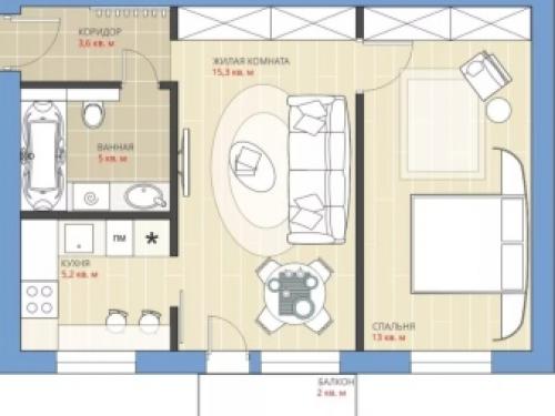 Существующие типы двухкомнатных квартир. Планировка 02 Существующие типы двухкомнатных квартир. Планировка 02