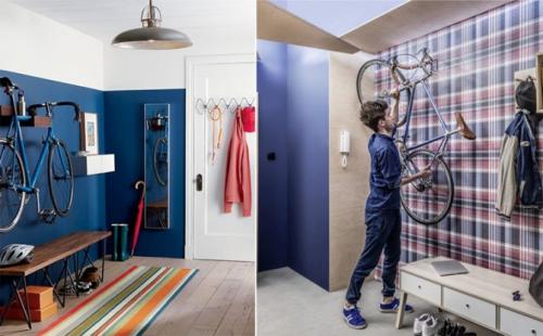 Хранение велосипеда на стене. Кронштейны, горизонтальные и вертикальные крепления, фото