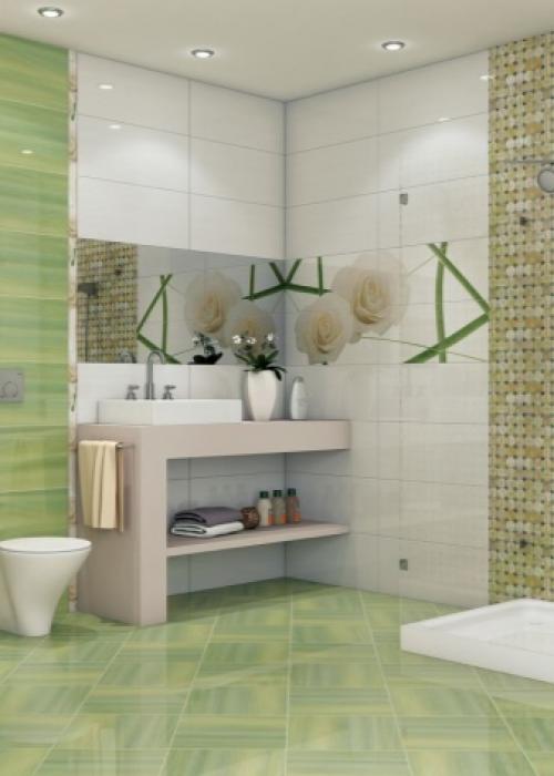 Декор для ванной комнаты на стену из плитки. Какой декор кафельной плитки можно использовать в ванной комнате 22