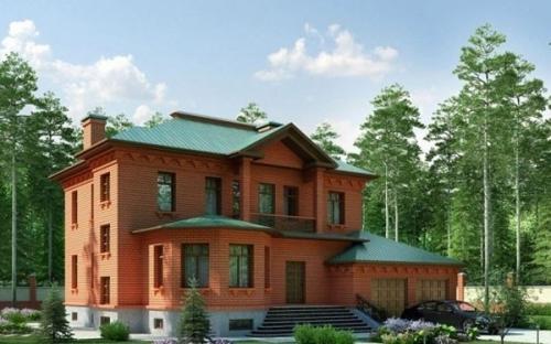 Красивые дома из кирпича. Строительство дома из керамического кирпича красного цвета 04 Красивые дома из кирпича. Строительство дома из керамического кирпича красного цвета 04