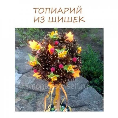 Как приклеить шишки к пластиковой бутылке. Ежик из шишек и бутылки