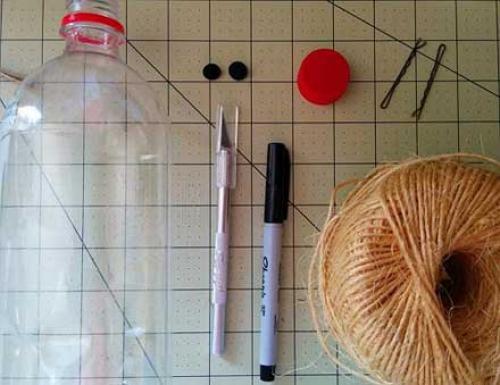 Садовый ежик из пластиковой бутылки. Декоративный ежик из пластиковой бутылки