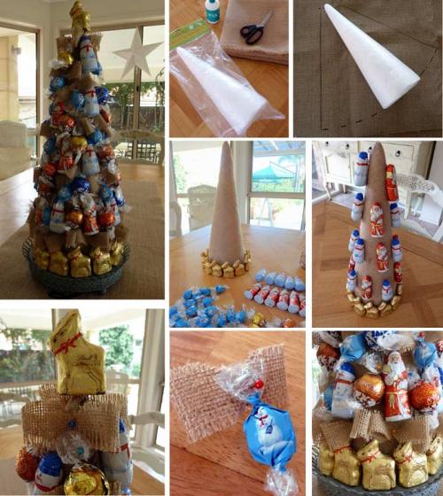 Новогодняя конфета из пластиковой бутылки. Елка из конфет своими руками: 25 пошаговых МК, как сделать конфетную елочку