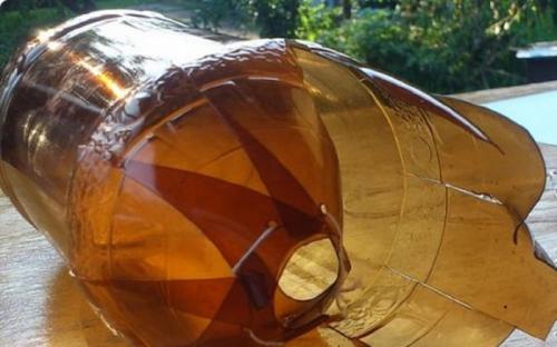 Сова из бутылки и дисков. Упрощенный вариант