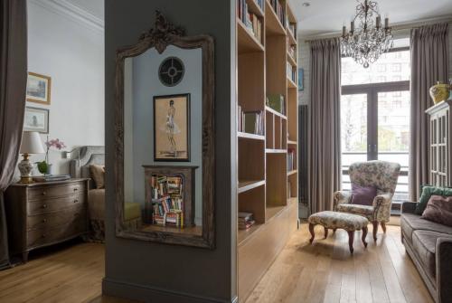 Зонирование однокомнатной квартиры стеллажом. Зонирование однокомнатной квартиры: 50+ фото лучших решений