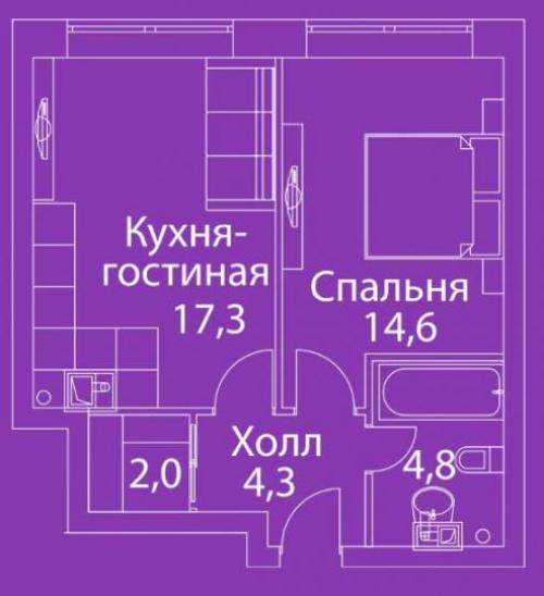 Маленькая площадь, большие возможности: как спроектировать уютную однокомнатную квартиру 19 кв. м 01