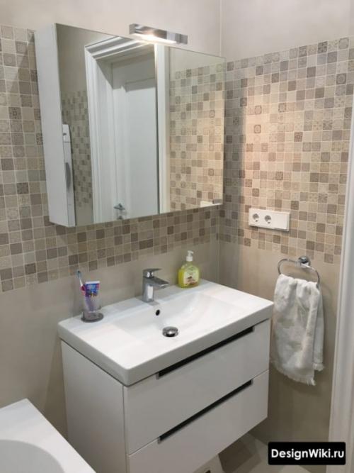 Укладка плитки в маленькой ванной. Модная плитка для маленькой ванной 05