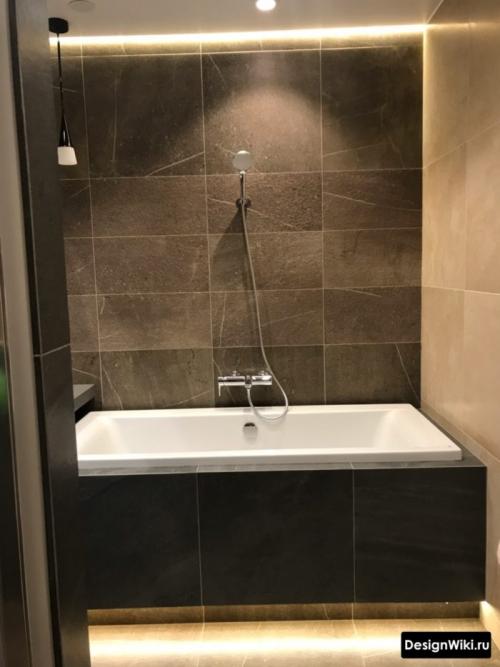 Укладка плитки в маленькой ванной. Модная плитка для маленькой ванной 02