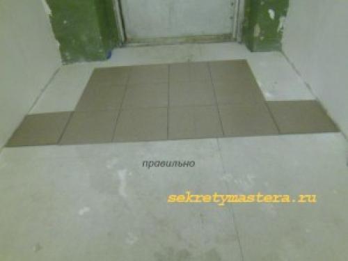 Откуда начинать укладывать плитку на пол. Секреты укладки плитки на пол, все нюансы
