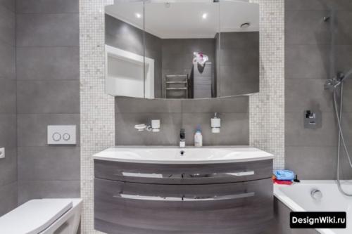 Укладка плитки в маленькой ванной. Модная плитка для маленькой ванной 06