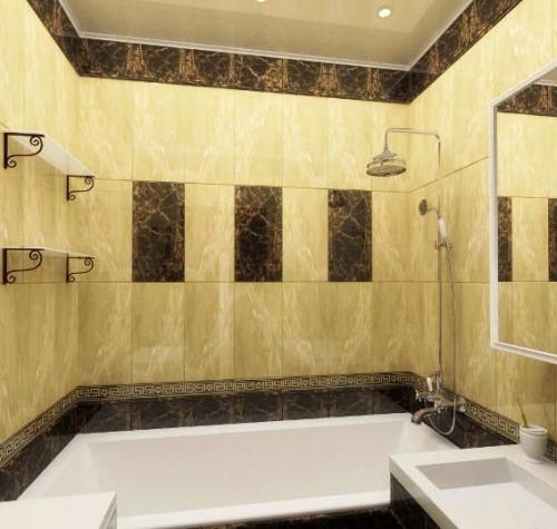 Варианты укладки плитки в маленькой ванной. Правила оформления и дизайн плитки в маленькой ванной комнате