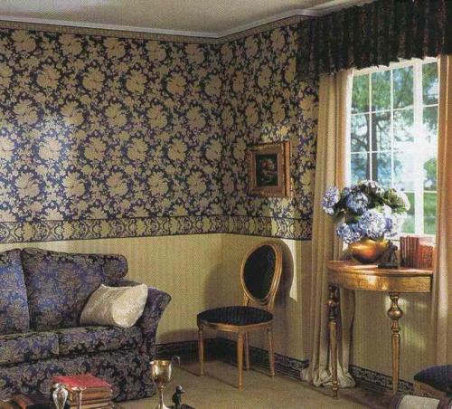 Как красиво поклеить в зале обои двух видов. Основные правила комбинирования 16
