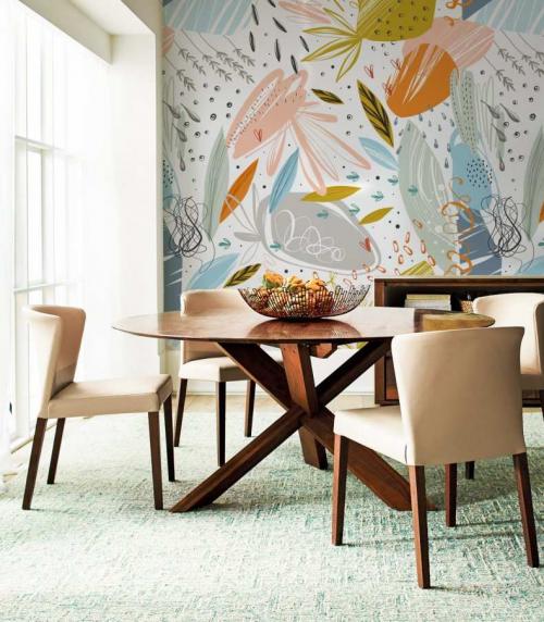 Обои в зал светлые. Светлые обои: обзор модных тенденций и красивых сочетаний обоев с крупным рисунком или узором с мебелью, полом, дверями