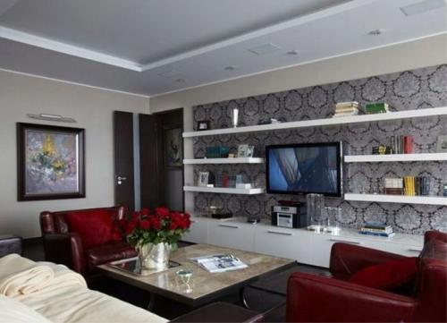 Комбинирование обоев двух цветов. Способы сочетания 05