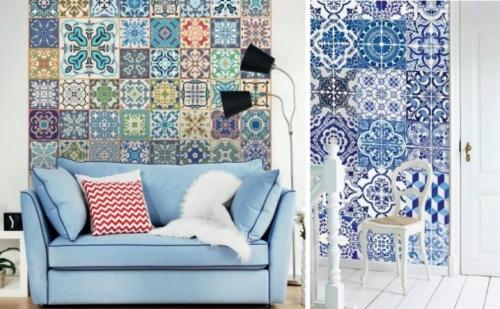 Комбинирование обоев двух цветов. Способы сочетания 04