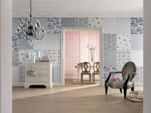 Комбинирование обоев двух цветов. Способы сочетания 18