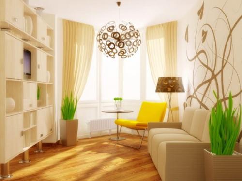 Обои для маленького зала. Принцип оформления маленького зала