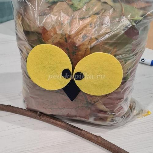 Поделка Сова из листьев и пластиковой бутылки. Поделка совы из втулки от туалетной бумаги. 26 Поделка Сова из листьев и пластиковой бутылки. Поделка совы из втулки от туалетной бумаги. 26