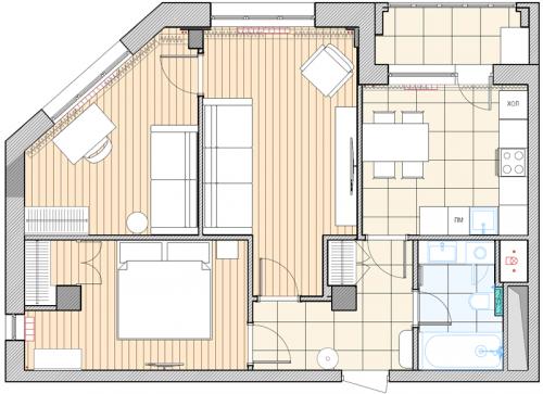 Как преобразить однокомнатную квартиру 40 кв.м в двухкомнатную: советы и идеи 21 Как преобразить однокомнатную квартиру 40 кв.м в двухкомнатную: советы и идеи 21