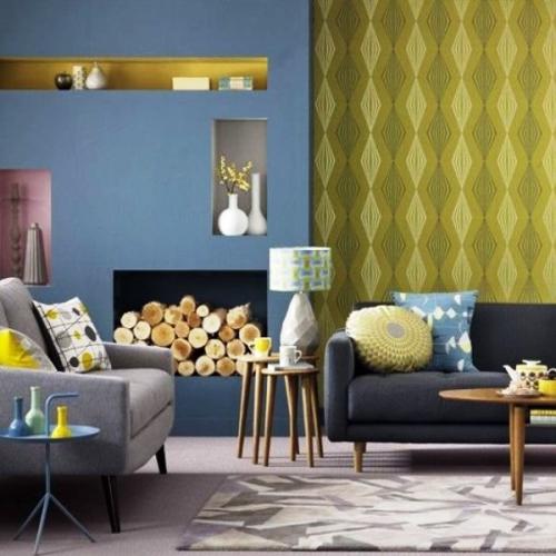 Как красиво поклеить обои двух видов в зале. Цели комбинирования