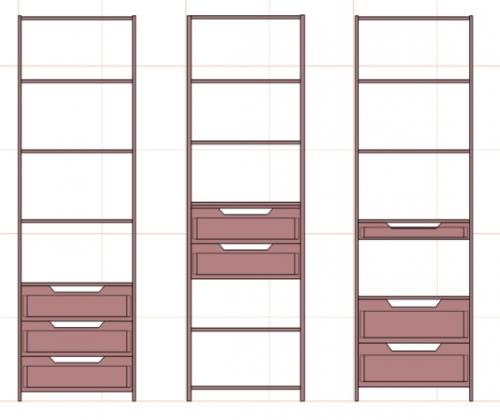 Наполнение шкафа с размерами. Внутреннее наполнение больших шкафов на примере чертежей и фото