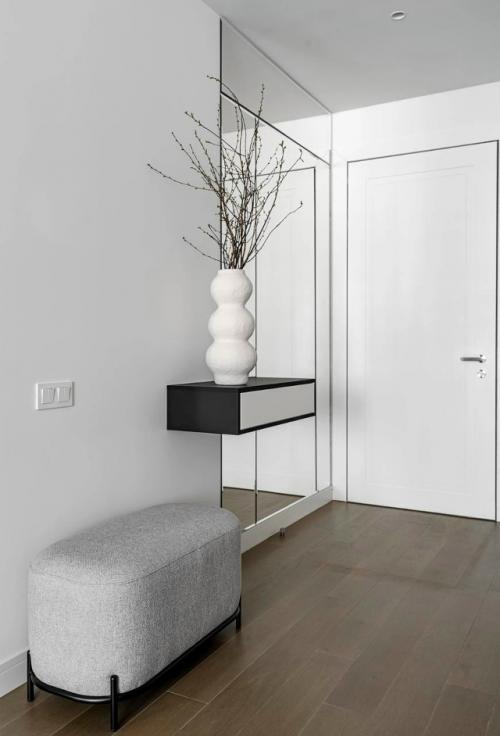 Сдержанная монохромная квартира в стиле минимализм в Москве. 05