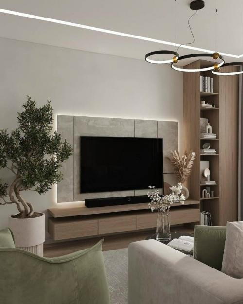 Современный интерьер в спокойной палитре. 04